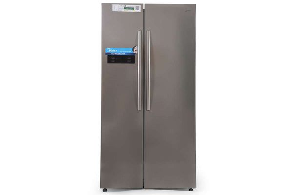 Midea 689L Side-By-Side Refrigerator, DC Inverter Compressor, LED Display, Silver